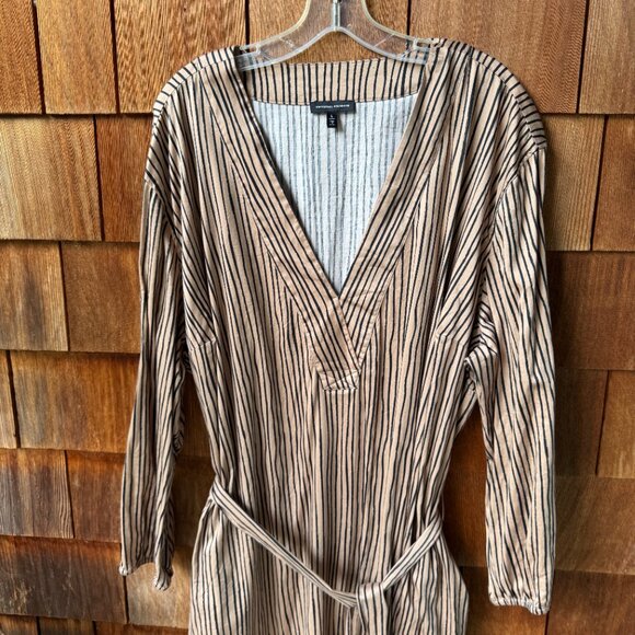 Universal Standard V-Neck Striped Belted Cotton Dress - US size L = 22/24 - Picture 6 of 16